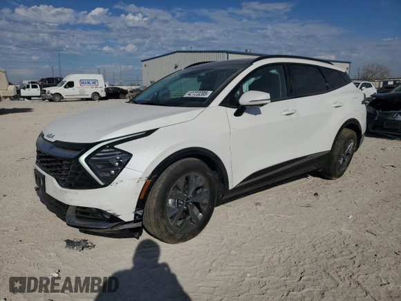 2025 Kia Sportage SX-Prestige with VIN KNDPXCDG1S7177587, listed as a Copart auction lot 42723205 with 6,704 mi miles and Salvage title. Bid and sale history available at DreamBid. Image 1.