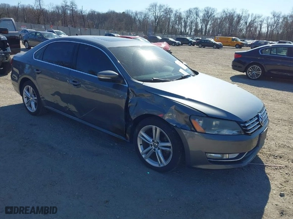 2013 Volkswagen Passat SE w/Sunroof with VIN 1VWBM7A30DC125919, listed as a IAAI auction lot 41759051 with 112,952 mi miles. Bid and sale history available at carsss.com. Image 1.
