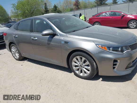 2017 Kia Optima EX with VIN 5XXGU4L38HG142560, listed as a IAAI auction lot 42167391 with 61,015 mi miles and . Bid and sale history available at DreamBid. Image 1.