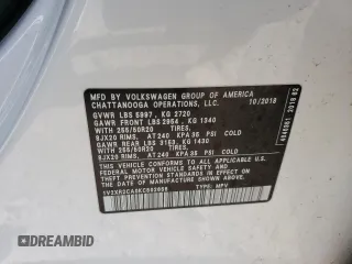 2019 Volkswagen Atlas SE z VIN 1V2XR2CA0KC502656, wystawiony jako Copart lot #50589045 z przebiegiem 131 954 mil mil oraz Szkoda całkowita • Salvage title. Historia ofert i sprzedaży dostępna na DreamBid. Obrazek 15.