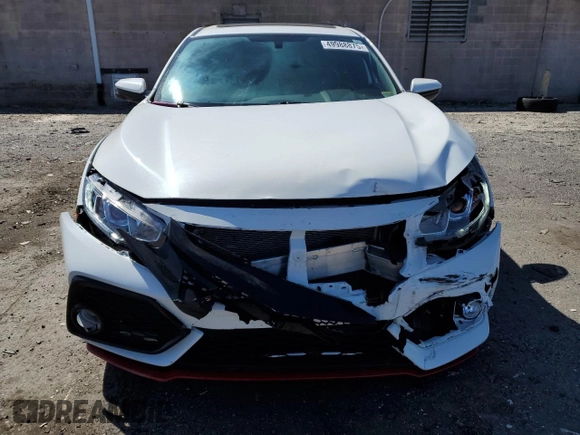 2018 Honda Civic Si with VIN 2HGFC1E54JH705569, listed as a Copart auction lot 49988875 with 76,589 mi miles and Salvage Title. Bid and sale history available at DreamBid. Image 5.