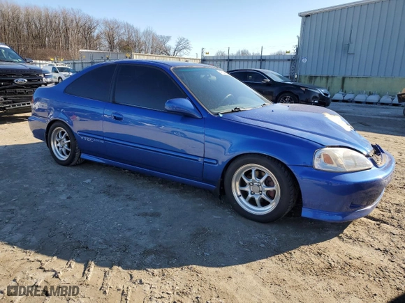 2000 Honda Civic Si with VIN 1HGEM1159YL048263, listed as a Copart auction lot 41897165 with 161,608 mi miles and Salvage Title. Bid and sale history available at carsss.com. Image 4.