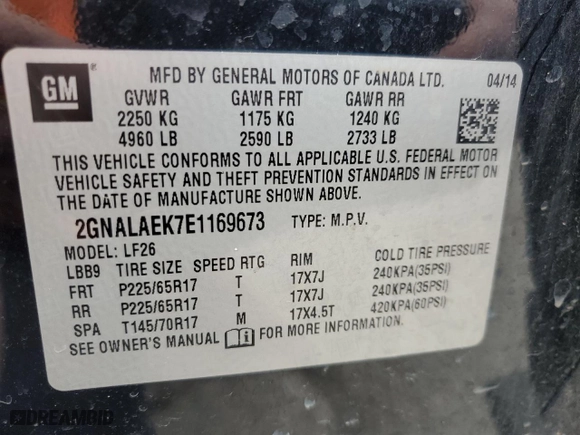 2014 Chevrolet Equinox LS with VIN 2GNALAEK7E1169673, listed as a Copart auction lot 47604855 with 0 mi miles and Salvage Title. Bid and sale history available at carsss.com. Image 15.