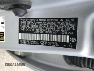 2011 Toyota Prius I z VIN JTDKN3DU1B1338240, wystawiony jako Copart lot #51329945 z przebiegiem 188 773 mil mil oraz Szkoda całkowita • Salvage title. Historia ofert i sprzedaży dostępna na DreamBid. Obrazek 13.