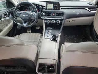 2019 Genesis G70 3.3T Advanced with VIN KMTG34LE5KU034162, listed as a Copart auction lot 46325915 with 76,555 mi miles and Salvage Title. Bid and sale history available at carsss.com. Image 8.