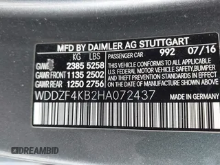 2017 Mercedes-Benz E-Class E 300 Luxury with VIN WDDZF4KB2HA072437, listed as a IAAI auction lot 42008813 with 102,389 mi miles. Bid and sale history available at carsss.com. Image 9.