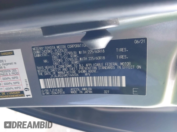 2021 Lexus NX 300h с VIN JTJGJRDZ6M2166006, выставлен на аукционе IAAI как лот 42500351 с пробегом 33 090 миль миль и . История ставок и продаж доступна на DreamBid. Изображение 9.