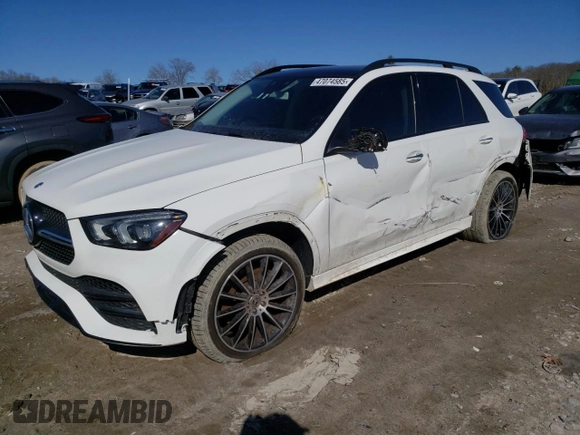 2020 Mercedes-Benz GLE 450 with VIN 4JGFB5KB1LA135630, listed as a Copart auction lot 47074585 with 89,036 mi miles and Salvage title. Bid and sale history available at DreamBid. Image 1.