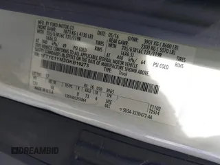 2016 Ford Transit Cargo with VIN 1FTYE1YM3GKB19273, listed as a IAAI auction lot 41925803 with 225,572 mi miles and . Bid and sale history available at DreamBid. Image 9.