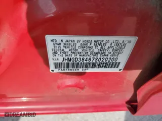 2007 Honda Fit with VIN JHMGD38467S020200, listed as a Copart auction lot 50807695 with 168,588 mi miles and Salvage Title. Bid and sale history available at carsss.com. Image 12.