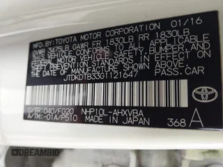 2016 Toyota Prius One z VIN JTDKDTB33G1121647, wystawiony jako IAAI lot #42020194 z przebiegiem 72 535 mil mil oraz . Historia ofert i sprzedaży dostępna na DreamBid. Obrazek 9.