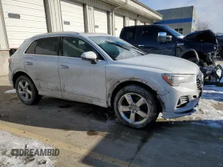 2020 Audi Q3 Premium with VIN WA1AECF38L1024869, listed as a Copart auction lot 46295685 with 124,720 mi miles and Salvage Title. Bid and sale history available at carsss.com. Image 4.