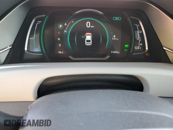 2020 Hyundai Ioniq SE with VIN KMHC75LC4LU242780, listed as a Copart auction lot 65294095 with 71,092 mi miles and Salvage title. Bid and sale history available at DreamBid. Image 9.