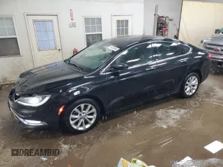 2015 Chrysler 200 C with VIN 1C3CCCCB3FN735557, listed as a Copart auction lot 46128545 with 100,689 mi miles and Clean Title. Bid and sale history available at carsss.com. Image 1.