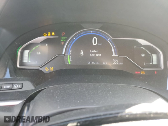 2018 Honda Clarity Plug-In Hybrid Touring with VIN JHMZC5F34JC017427, listed as a Copart auction lot 80086544 with 51,272 mi miles and Salvage Title. Bid and sale history available at carsss.com. Image 9.
