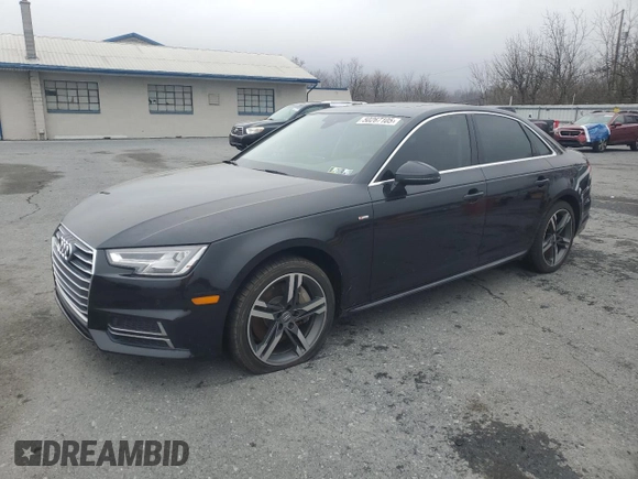 2017 Audi A4 Premium Plus with VIN WAUENAF49HN037325, listed as a Copart auction lot 50267105 with 71,616 mi miles and Salvage Title. Bid and sale history available at carsss.com. Image 1.
