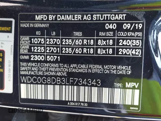 2020 Mercedes-Benz GLC 300 z VIN WDC0G8DB3LF734343, wystawiony jako IAAI lot #41894613 z przebiegiem 88 728 mil mil oraz . Historia ofert i sprzedaży dostępna na DreamBid. Obrazek 9.