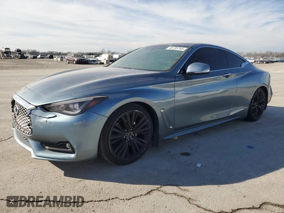 2017 Infiniti Q60 Premium with VIN JN1CV7EL2HM320597, listed as a Copart auction lot 46735795 with 66,465 mi miles and Salvage title. Bid and sale history available at DreamBid. Image 1.