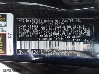 2014 Toyota Camry Hybrid LE with VIN 4T1BD1FK3EU117305, listed as a IAAI auction lot 41514217 with 141,081 mi miles. Bid and sale history available at carsss.com. Image 9.