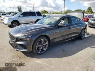 2024 Genesis G70 3.3T Sport Advanced with VIN KMTG54SE3RU137196, listed as a Copart auction lot 76329834 with 1,348 mi miles and Salvage Title. Bid and sale history available at carsss.com. Image 1.
