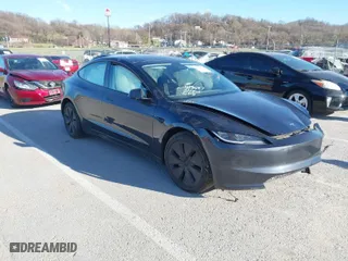 2024 Tesla Model 3 Long Range with VIN 5YJ3E1EB6RF722229, listed as a IAAI auction lot 41777409 with 1 mi miles. Bid and sale history available at carsss.com. Image 1.