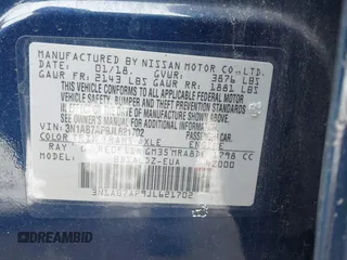 2018 Nissan Sentra SV z VIN 3N1AB7AP9JL621702, wystawiony jako IAAI lot #41345265 z przebiegiem 73 949 mil mil oraz . Historia ofert i sprzedaży dostępna na DreamBid. Obrazek 9.