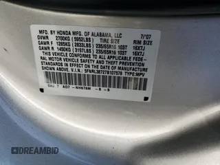 2007 Honda Odyssey EX-L with VIN 5FNRL38727B107578, listed as a Copart auction lot 54243105 with 181,524 mi miles and Salvage Title. Bid and sale history available at carsss.com. Image 13.