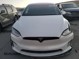 2022 Tesla Model X Plaid with VIN 7SAXCBE67NF356567, listed as a Copart auction lot 43243895 with 24,381 mi miles and Salvage Title. Bid and sale history available at DreamBid. Image 5.