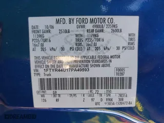 2007 Ford Ranger STX with VIN 1FTYR44U17PA49593, listed as a IAAI auction lot 41493645 with 170,657 mi miles. Bid and sale history available at carsss.com. Image 9.