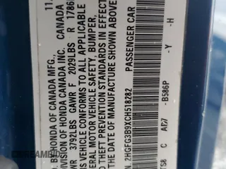2012 Honda Civic Cpe EX-L with VIN 2HGFG3B9XCH518282, listed as a Copart auction lot 52096665 with 140,021 mi miles and Salvage Title. Bid and sale history available at carsss.com. Image 13.