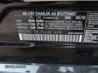 2011 Mercedes-Benz S-Class S 550 with VIN WDDNG7BB2BA361404, listed as a IAAI auction lot 41785003 with 150,433 mi miles. Bid and sale history available at carsss.com. Image 9.