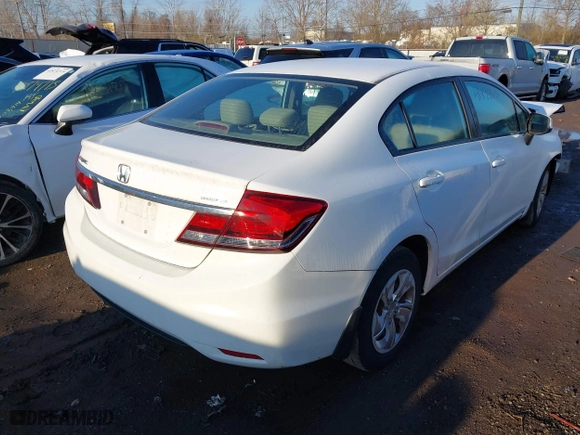 2013 Honda Civic Sdn LX with VIN 19XFB2F54DE003872, listed as a IAAI auction lot 41894513 with 113,253 mi miles. Bid and sale history available at carsss.com. Image 4.