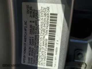 2020 Honda Accord Sedan Sport with VIN 1HGCV1F37LA084100, listed as a Copart auction lot 50262135 with 90,639 mi miles and Non Repairable. Bid and sale history available at carsss.com. Image 12.