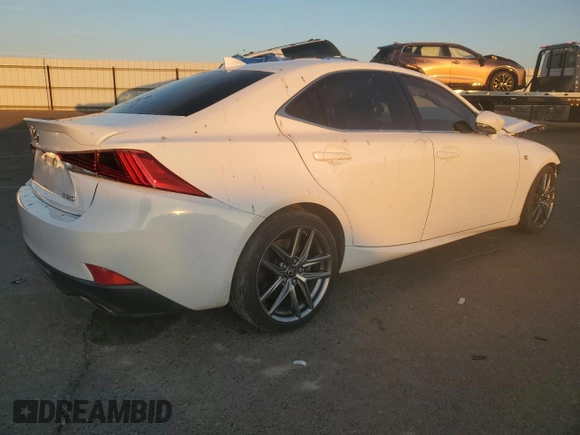 2017 Lexus IS 350 with VIN JTHBE1D26H5031374, listed as a Copart auction lot 80337564 with 65,431 mi miles and Salvage Title. Bid and sale history available at DreamBid. Image 3.