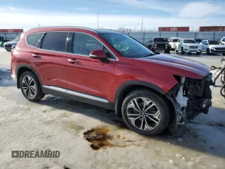 2019 Hyundai Santa Fe Ultimate with VIN 5NMS5CAA8KH063336, listed as a Copart auction lot 46734315 with 106,484 mi miles and Salvage Title. Bid and sale history available at DreamBid. Image 4.