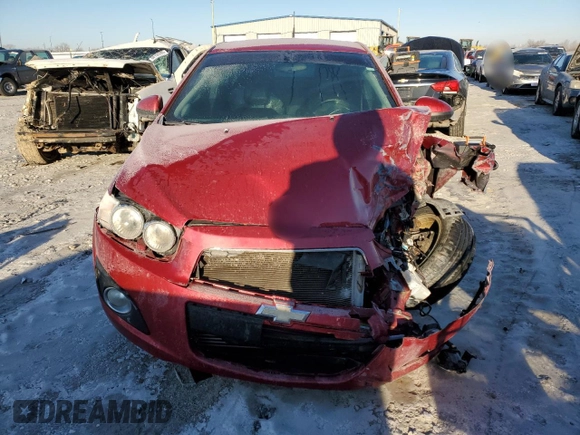 2014 Chevrolet Sonic LTZ with VIN 1G1JE5SB0E4229661, listed as a Copart auction lot 41872355 with 0 mi miles and Salvage Title. Bid and sale history available at carsss.com. Image 5.