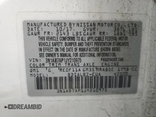 2018 Nissan Sentra S with VIN 3N1AB7AP1JY210975, listed as a Copart auction lot 52026665 with 78,496 mi miles and Salvage Title. Bid and sale history available at carsss.com. Image 12.