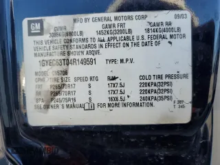 2004 Cadillac Escalade z VIN 1GYEC63T04R149591, wystawiony jako Copart lot #56020425 z przebiegiem 163 088 mil mil oraz Szkoda całkowita • Salvage title. Historia ofert i sprzedaży dostępna na DreamBid. Obrazek 13.