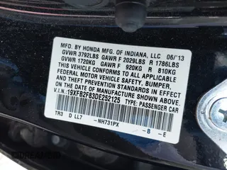2013 Honda Civic EX with VIN 19XFB2F83DE252125, listed as a IAAI auction lot 41948687 with 150,979 mi miles and . Bid and sale history available at DreamBid. Image 9.