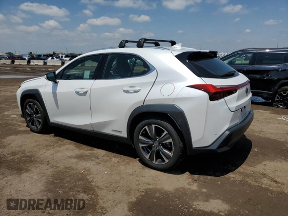 2021 Lexus UX 250h with VIN JTHX9JBH7M2042753, listed as a Copart auction lot 59631445 with 43,359 mi miles and Salvage title. Bid and sale history available at DreamBid. Image 2.