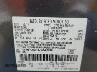2018 Ford Explorer XLT z VIN 1FM5K7DH8JGA42798, wystawiony jako Copart lot #59027985 z przebiegiem 92 088 mil mil oraz Szkoda całkowita • Salvage title. Historia ofert i sprzedaży dostępna na DreamBid. Obrazek 14.