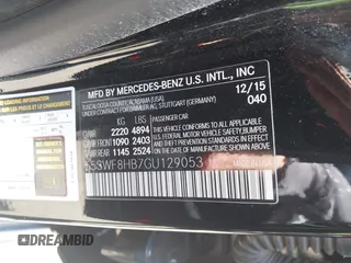 2016 Mercedes-Benz C 63 S AMG z VIN 55SWF8HB7GU129053, wystawiony jako IAAI lot #42562276 z przebiegiem 117 727 mil mil oraz . Historia ofert i sprzedaży dostępna na DreamBid. Obrazek 9.