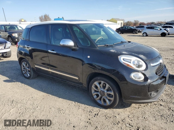 2014 FIAT 500L Lounge with VIN ZFBCFACH4EZ012452, listed as a Copart auction lot 83815124 with 63,341 mi miles and Salvage Title. Bid and sale history available at DreamBid. Image 4.
