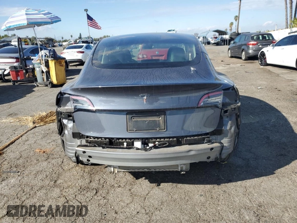 2023 Tesla Model 3 with VIN 5YJ3E1EA3PF541593, listed as a Copart auction lot 43926455 with 26,593 mi miles and Salvage title. Bid and sale history available at DreamBid. Image 6.