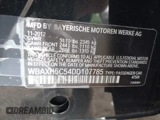 2013 BMW 5 Series 528i xDrive with VIN WBAXH5C54DD107785, listed as a IAAI auction lot 41781348 with 80,086 mi miles. Bid and sale history available at carsss.com. Image 9.