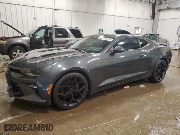 2018 Chevrolet Camaro 2SS z VIN 1G1FH1R71J0190264, wystawiony jako Copart lot #41827695 z przebiegiem 91 749 mil mil oraz Szkoda całkowita • Salvage title. Historia ofert i sprzedaży dostępna na DreamBid. Obrazek 1.
