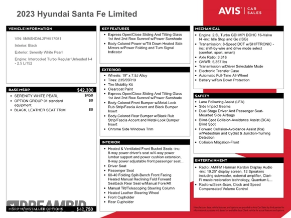 2023 Hyundai Santa Fe Limited with VIN 5NMS4DAL2PH517081, listed as a Copart auction lot 54197505 with 53,584 mi miles and Salvage Title. Bid and sale history available at DreamBid. Image 13.