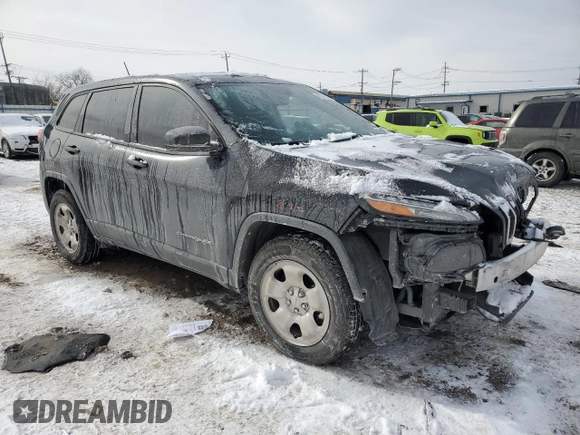 2016 Jeep Cherokee Sport with VIN 1C4PJMAB9GW277403, listed as a Copart auction lot 45113385 with 55,937 mi miles and Salvage Title. Bid and sale history available at DreamBid. Image 4.