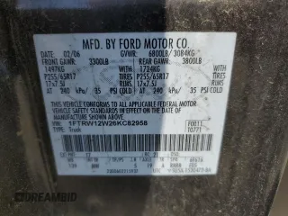 2006 Ford F-150 XLT with VIN 1FTRW12W26KC82958, listed as a Copart auction lot 50291665 with 0 mi miles and Salvage Title. Bid and sale history available at carsss.com. Image 13.