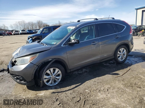 2013 Honda CR-V EX-L with VIN 2HKRM4H74DH621318, listed as a Copart auction lot 49602965 with 213,407 mi miles and Salvage Title. Bid and sale history available at carsss.com. Image 1.